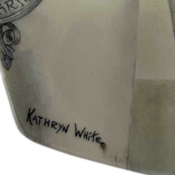 Cypress Home Kathryn White Floral Still Life Square Plate – 8” Decorative Tray - Picture 3 of 4